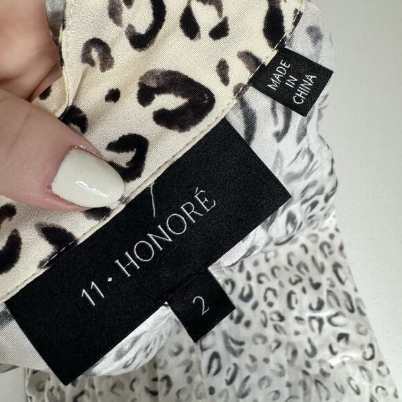 11 Honore Womens Top 2 Beige Cheetah Animal Print Long Duster Cardigan Resort - Picture 10 of 13